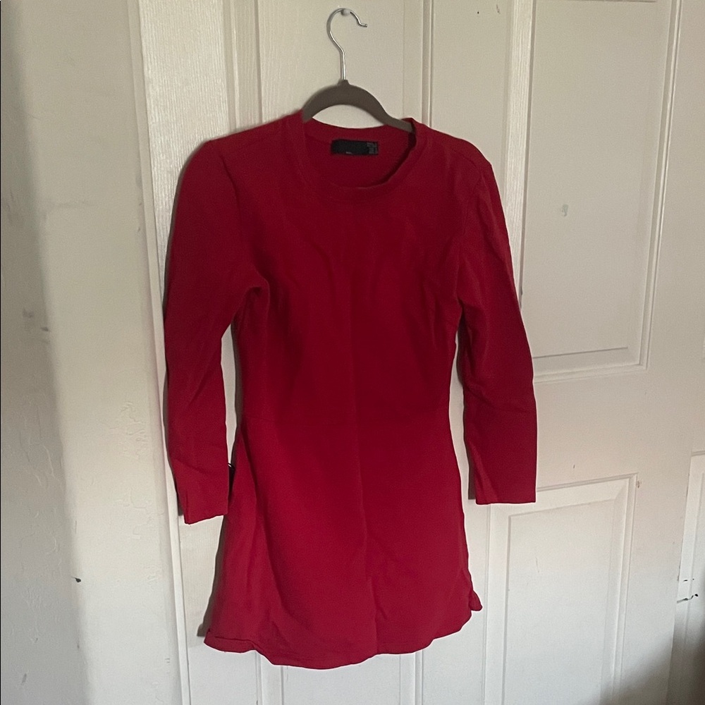 TRF-Zara long-sleeve red mini dress
